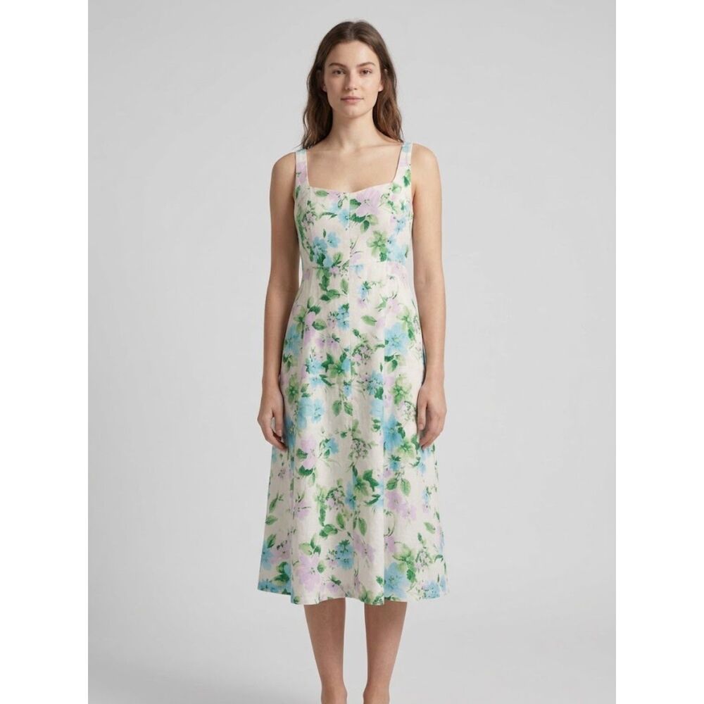 Old Navy Floral Midi Sundress XL Cottage Coquette Prairie Butter Mom